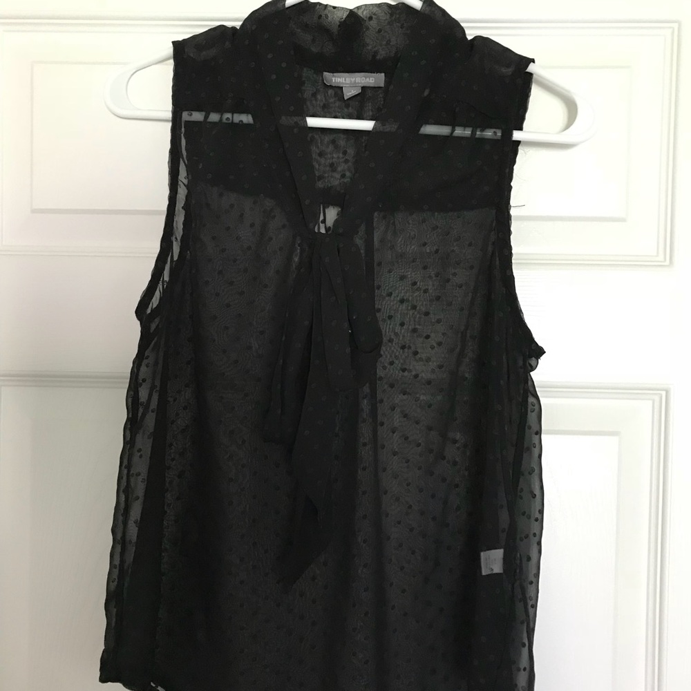 Tinley Road sheer tie neck tank